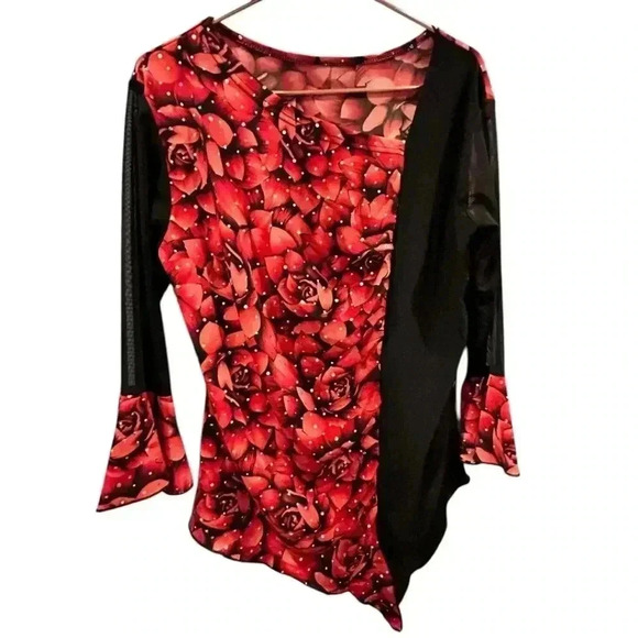 Fancy Rose top with sequins Size M - Picture 1 of 8